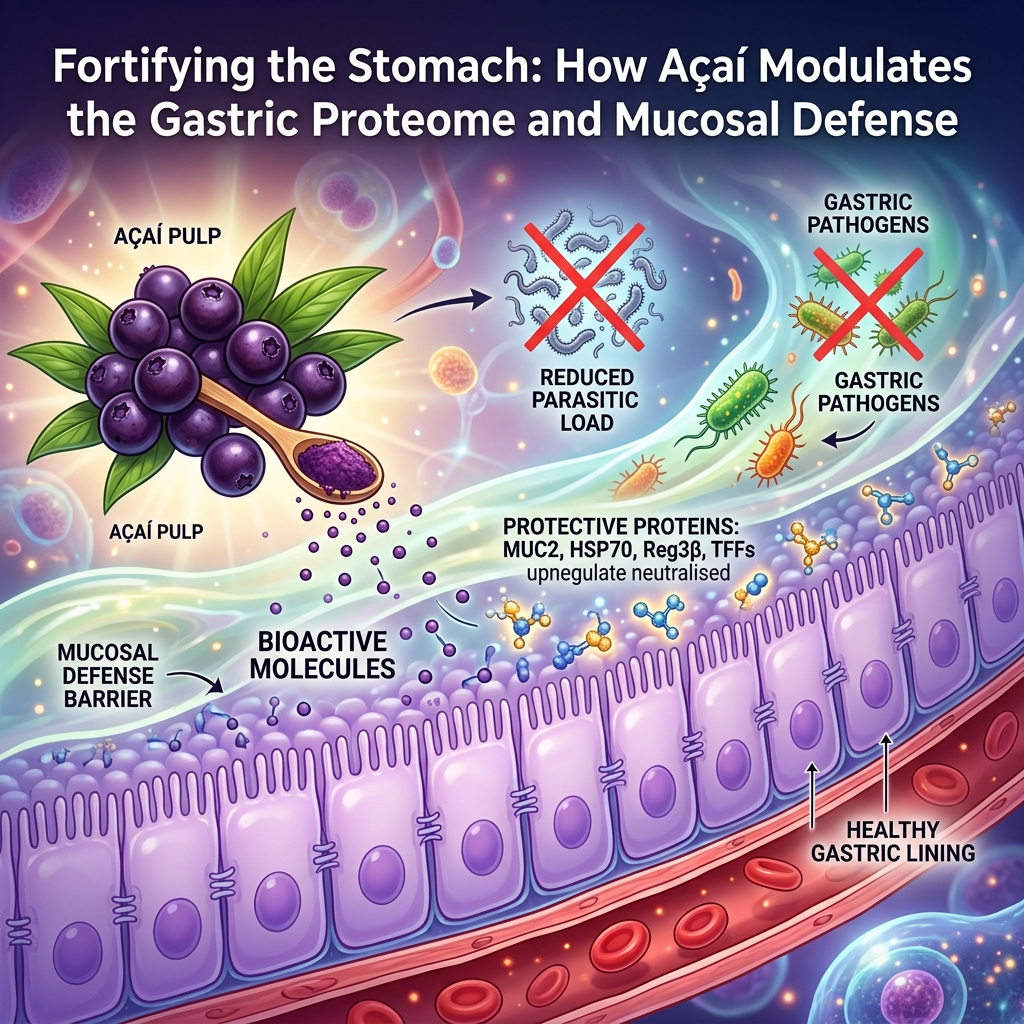 Microscopic view of gastric mucins forming a protective barrier